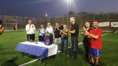 משחק ידידות בכדורגל כ'אות פרידה' ממפקד תחנת משטרת לוד סנ"צ שמעון דהן