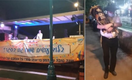 'הקפות שניות' בלוד: מוסיקה וריקודים עם משאיות השמחה בכל פינה בעיר