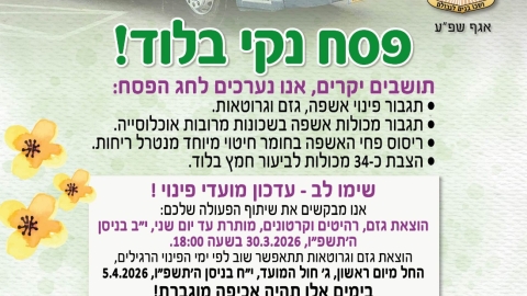 פסח נקי בלוד 2026
