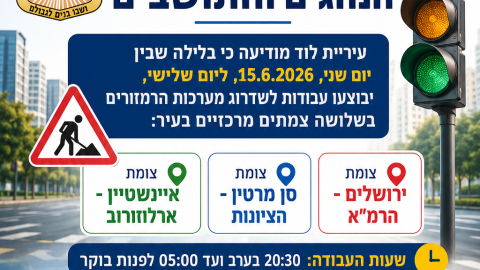 הודעה לציבור הנהגים והתושבים